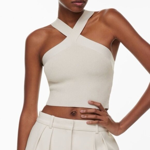 Aritzia Tops - Aritzia Babaton Sculpt Knit Criss Cross Cropped Tank